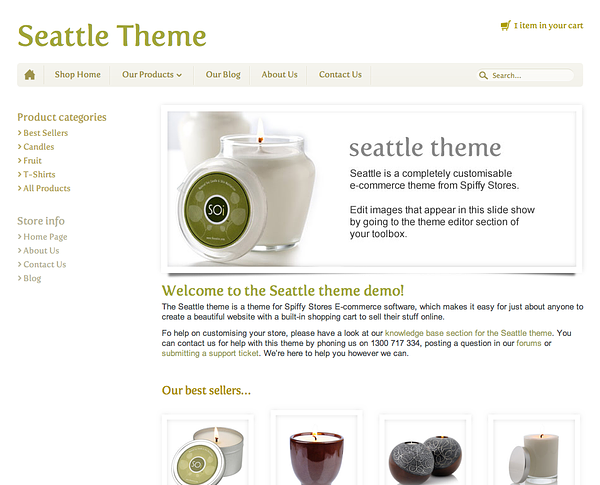Seattle Responsive Ecommerce Theme - Natural brown & green