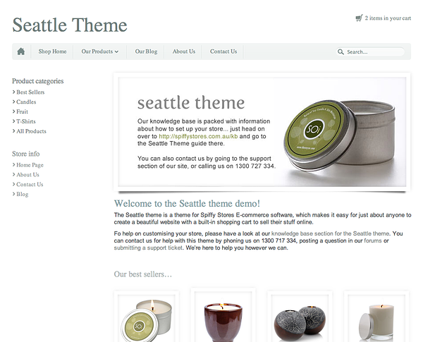 Seattle Responsive Ecommerce Theme - Cool grey