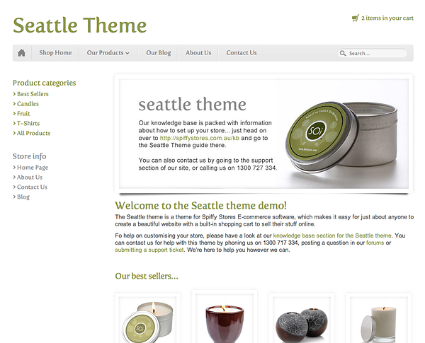Seattle Responsive Ecommerce Theme - Green & grey